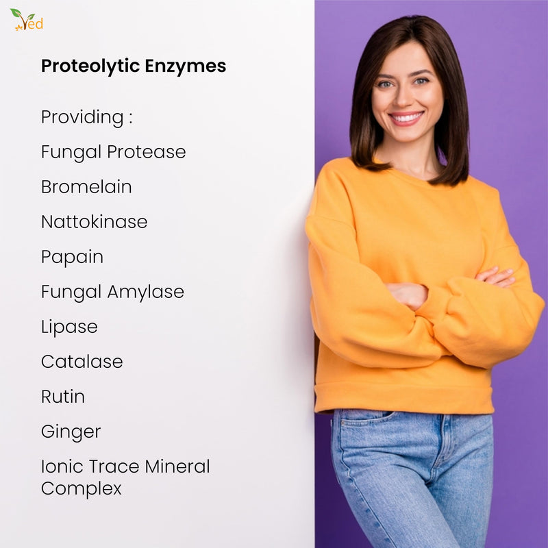 [Australia] - Ved Systemic Proteolytic Enzymes Complex, Mixed Enzyme Formula with Ginger 5 mg & Ionic Trade Minerals 15 mg 90 Capsule(3 Months Supply) 