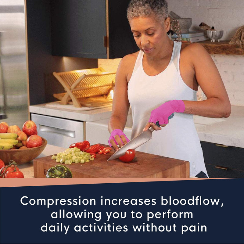 Copper Compression Arthritis Gloves | Fingerless Arthritis Carpal Tunnel Pain Relief for Men & Women | Hand Support Wrist Brace for Neuropathy, Rheumatoid, Tendonitis, Swelling, Crocheting, Typing Grey M Medium (1 Pair)