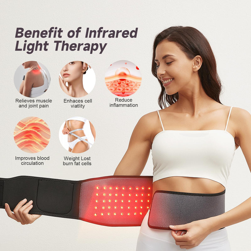 [Australia] - Headot Red Light Therapy Wrap Belt for Body, Men and Women Gift,100 LEDs,5Gears 9Timers Remote Control, 660nm&850nm Infrared Light Therapy for Back, Waist, Muscle Pain Relief 