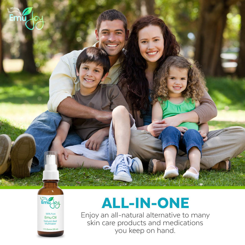 [Australia] - Emu Joy Emu Oil Organic - 100% Pure, Made in the USA - Emu for Skin, Face, Hair, and Nails, Piercing Bump Oil & Tattoo Aftercare (Old Packaging, 1 Fl Oz) Old Packaging 1 Fl Oz (Pack of 1) 