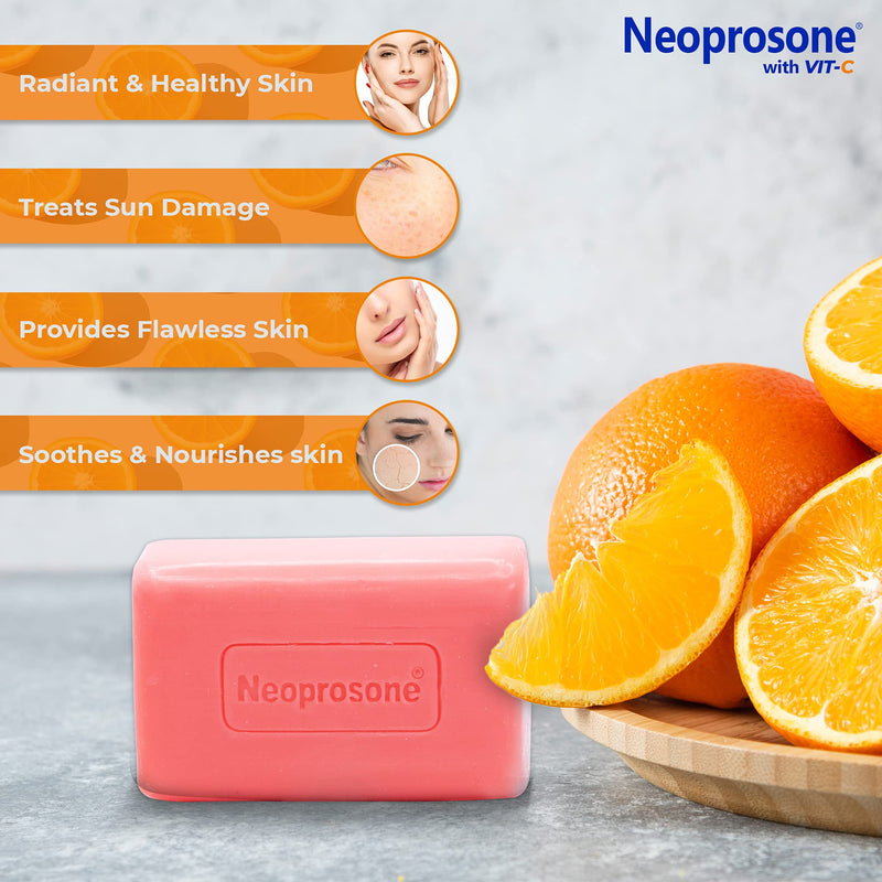Neoprosone, Skin Brightening Soap | 7oz / 200g | Exfoliating, Cleansing Bar, Helps to Reduce Spots on: Knees, Elbows, Face, Private Areas | For Women and Men, with Vitamin C and Castor Oil (Pack of 2) 0.04 Ounce (Pack of 2)
