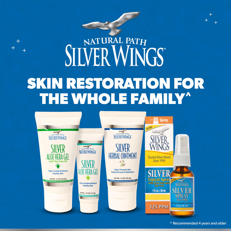 [Australia] - Natural Path Silver Wings 200ppm Silver with Aloe Vera Gel and Tea Tree Oil - Soothing Skin Care - 1.5 oz 1.5 Ounce (Pack of 1) 