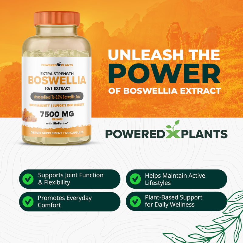 [Australia] - Boswellia Serrata Extract Joint Support Supplement by Powered by Plants ‚Äì 65% High Potency Boswellic Acids with BioPerine ‚Äì Supports Immunity, Mobility & Flexibility ‚Äì 120 Vegan Capsules 