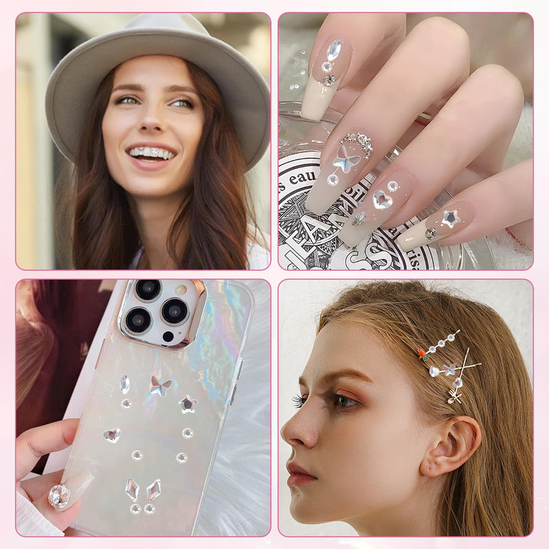 [Australia] - Tooth jewelry, tartar jewelry, tooth gem kit, tooth jewelry set, tooth stone set, DIY butterfly tooth gems with 1485 pieces tooth gem with glue, crystal jewelry starter kit 