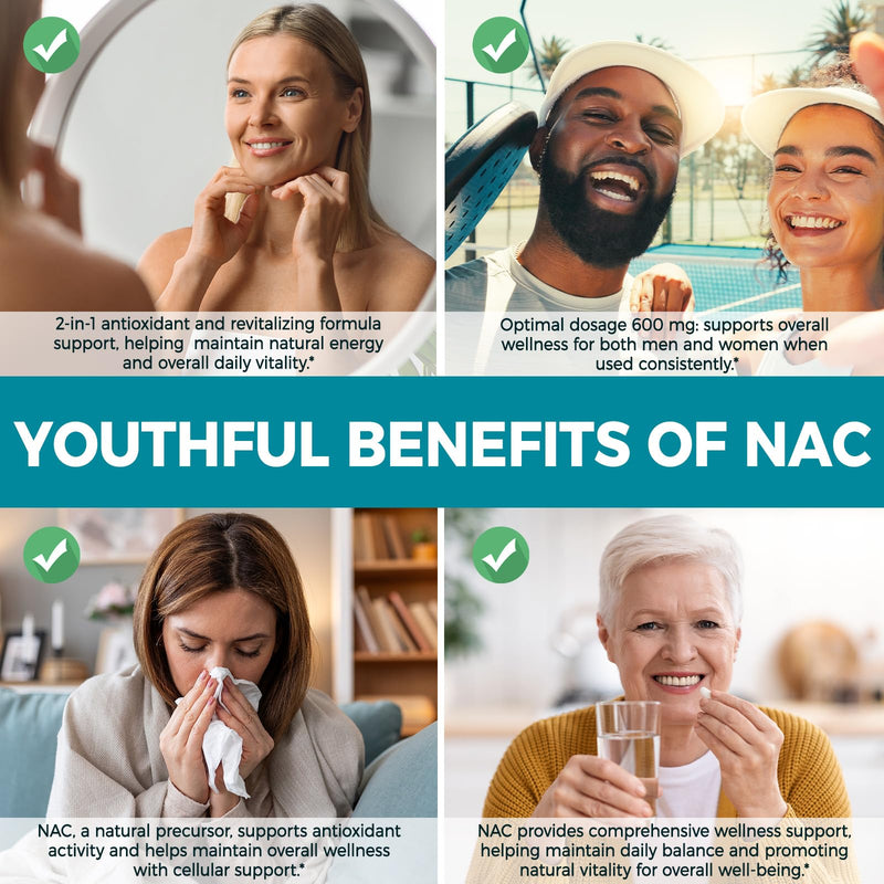 NAC (N-Acetyl-L-Cysteine) 600mg – 300 Softgels – Enhanced with NAD+, Coconut & MCT Oil – 100-Day Supply – Supports Daily Wellness, Metabolic Function & Natural Balance – Vegan & Non-GMO