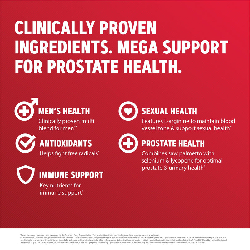[Australia] - GNC Mega Men Prostate and Virility Multivitamin, Supports Optimal Sexual Health and Prostate Health, 90 Count 