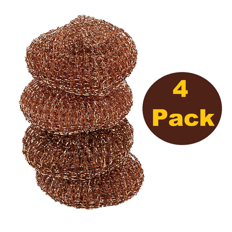[Australia] - Pine-Sol Heavy-Duty Copper Scrubbers | Premium Scrub Sponges for Cast Iron, Stainless Steel, Oven Racks, Grills, 4 Pack 