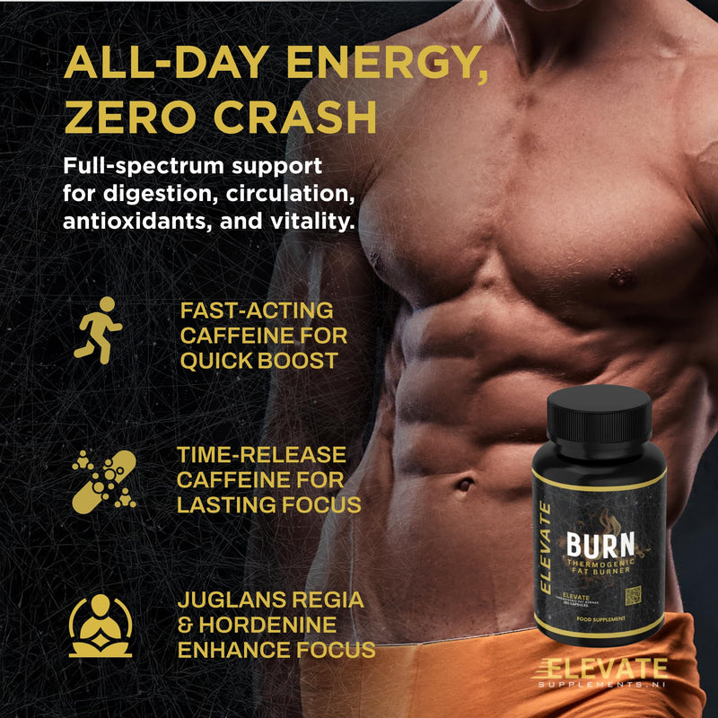 Burn Thermogenic Fat Burner for Men & Women - Metabolism Booster & Energy Support Supplement, Supports Weight Management, Focus & Craving Control, 30 Servings - (150 Capsules)