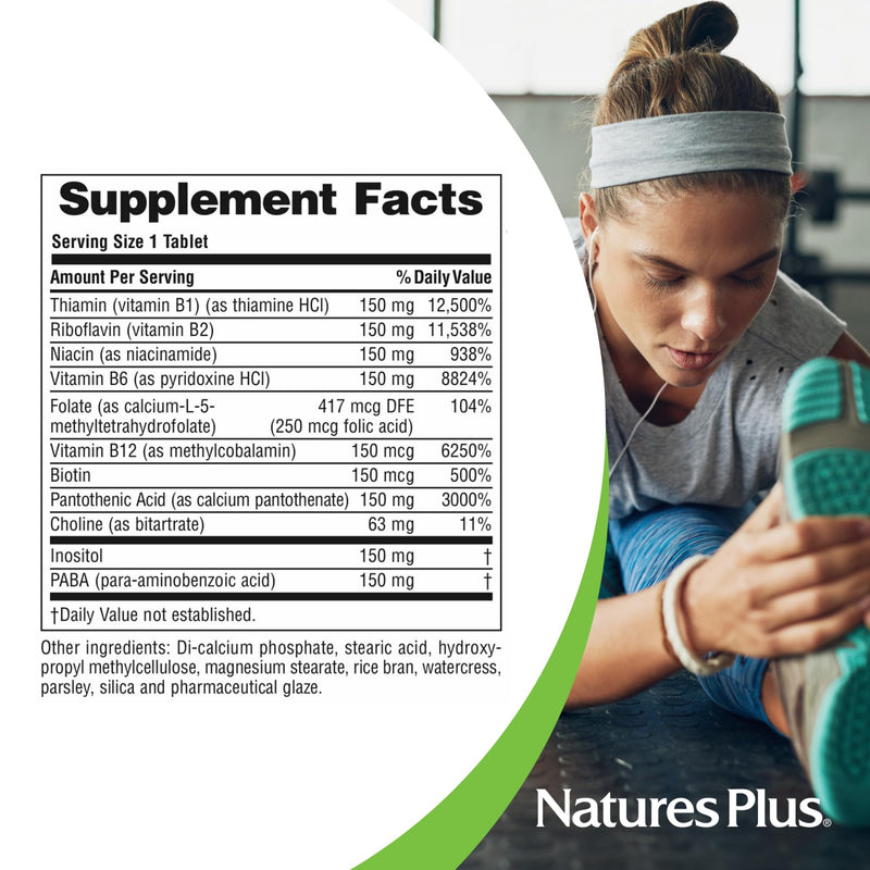 NaturesPlus Mega B-150 Complex - 90 Sustained Release Vegetarian Tablets - Maximum Potency B Complex Vitamin Supplement - Energy & Brain Booster - Gluten Free - 90 Servings 90 Count (Pack of 1)