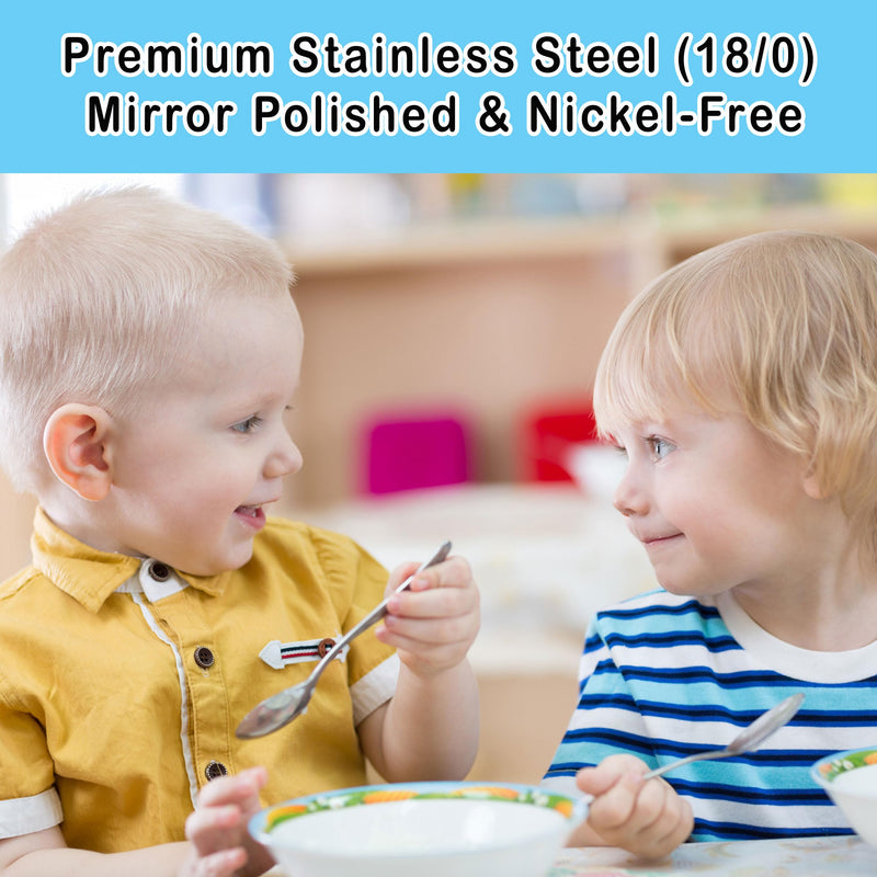 [Australia] - 12 Piece Stainless Steel Kids Silverware Set - Child and Toddler Safe Flatware - Kids Utensil Set - Metal Kids Cutlery Set Includes 4 Small Kids Spoons, 4 Forks & 4 Knives 12 Piece 
