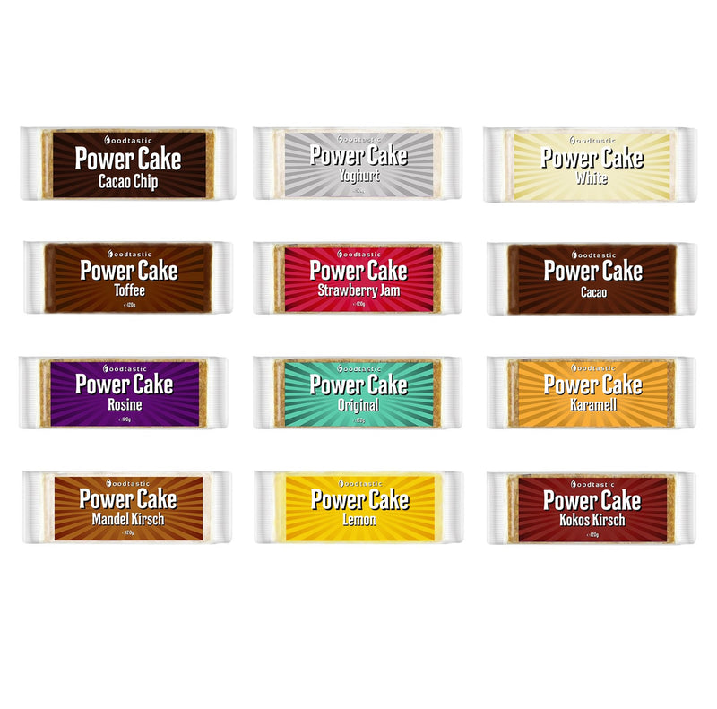 [Australia] - Foodtastic Power Cake Cacao Chip (10 x 120g) | delicious, juicy oat bars | handmade Flapjack energy bars made from oatmeal 