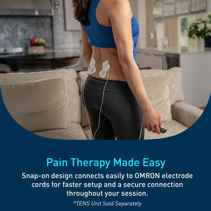 OMRON Long Life Pads for TENS Unit Muscle Stimulator - Large | Drug-Free Pain Relief - Includes 2 Reusable TENS Unit Pads - Durable, Reusable & Washable Large Pads