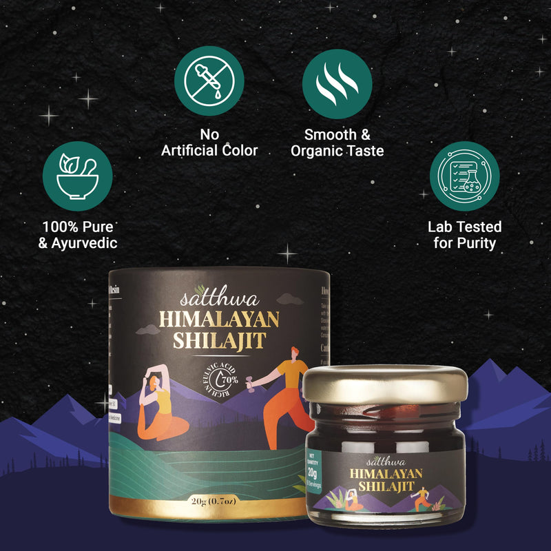 [Australia] - Satthwa Pure Himalayan Shilajit Resin High Potency for Men & Women - 85+ Trace Minerals - 75%+ Fulvic Acid - 50 Servings for Energy Boost & Immune Support - Lab Test Report - 20g (0.7oz) 