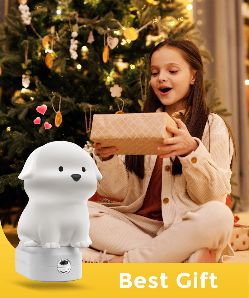[Australia] - L LOHAS LED Plug in Night Light for Kids, 3D Cute Puppy Night Light with Dusk to Dawn Sensor, RGB+Soft White 3000K Dog Night Light, Christmas Birthday Gift Nightlight for Kids, Room Decor 1 