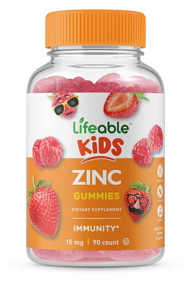 Lifeable Zinc Kids + Biotin Kids, Gummies Bundle - Great Tasting, Vitamin Supplement, Gluten Free, GMO Free, Chewable Gummy