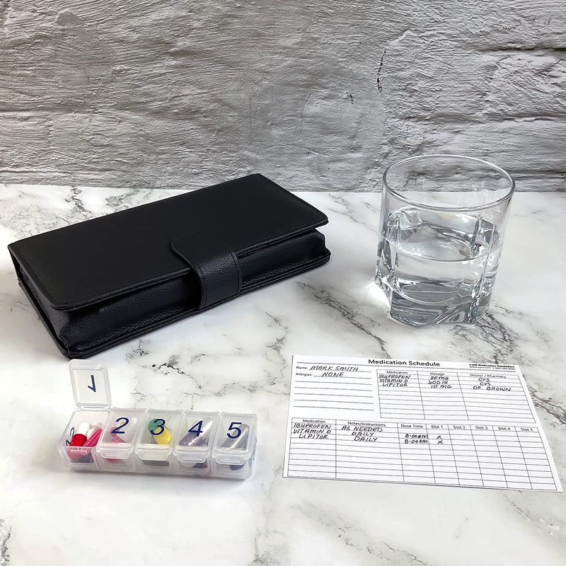 e-Pill 5 Times a Day x 7 Day Compact Weekly Pill Organizer, Vitamin and Medicine Pill Box - with Discreet Case