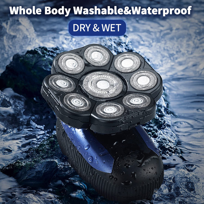[Australia] - Head Shavers for Bald Men 9D Electric Rotary Shaver Multifunctional Mens Bald Head Shaver Cordless Electric Razor for Men Wet & Dry Beard Clippers Rechargeable Shavers for Balding Man 