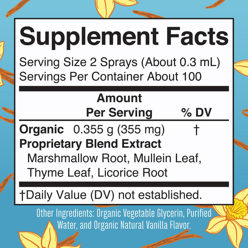 MARYRUTH'S Organic Throat Spray (Vanilla) & Lymphatic Cleanse Drops | USDA Organic, Clean Label Project Verified® | Vitamins for Throat Relief, Immunity & Overall Health | Vegan, Gluten Free, Non-GMO