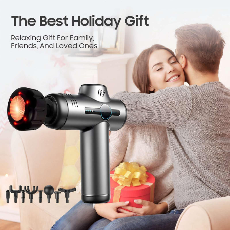 [Australia] - Massage Gun with Heat, Mini Massage Gun - Portable Handheld Muscle Pain Relief and Recovery Tool, Compact and Convenient for Travel and Home Use, 