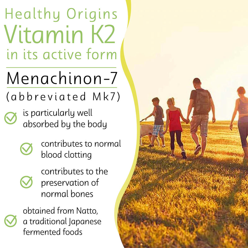 Healthy Origins, Vitamin K2 as MK-7, 100 mcg, 60 Vegetarian Softgels, High Strength, Gluten Free, SOYA Free, Non-GMO 60 Capsules