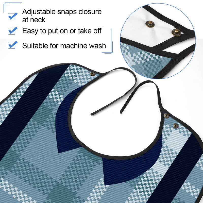 [Australia] - SATINIOR 6 Pack Adult Bibs for Men Elderly Eating Bibs with Crumb Catcher Waterproof Washable Clothing Protectors Father Gift Suspenders Style 