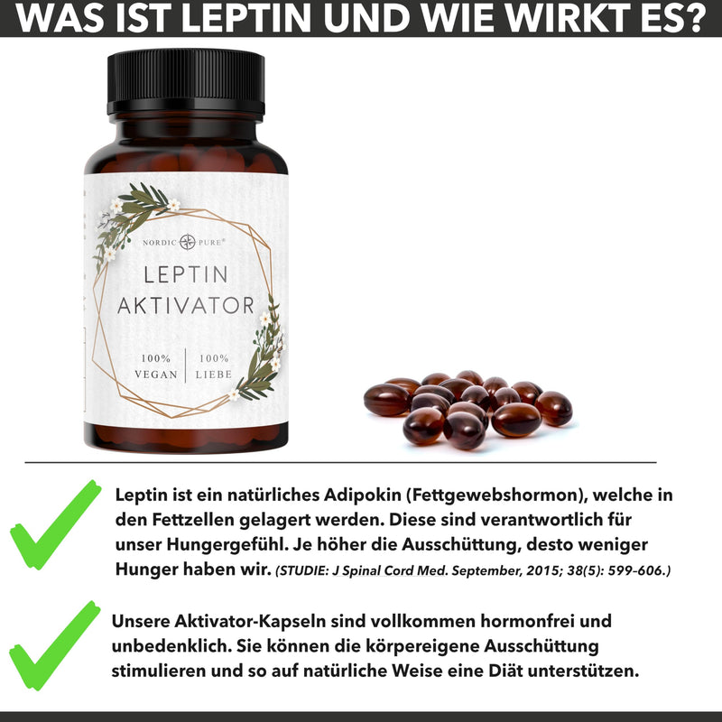 [Australia] - Leptin activator capsules high dosage for leptin cure | Highest quality from Nordic Pure | Leptin metabolism cure | Natural support | 21 day cure with Leptinonol | Hormone-free 