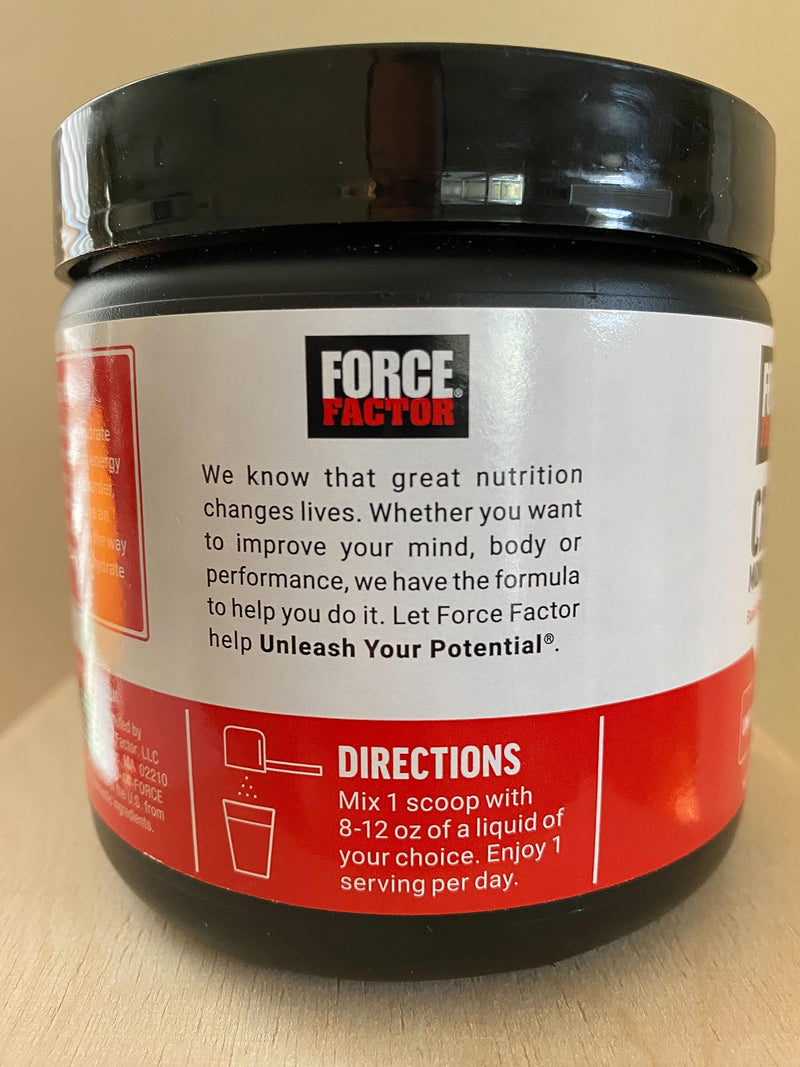 [Australia] - FORCE FACTOR Creatine Monohydrate, Creatine Powder for Muscle Gain, More Strength, and Faster Workout Recovery, Clinically Studied Micronized Creatine 5g Dose Per Serving, Unflavored, 60 Servings 60 Servings (Pack of 1) 