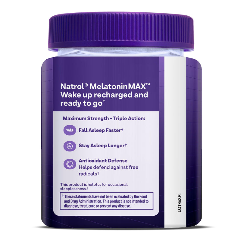 Natrol MelatoninMax(TM) Sleep Gummy Nighttime Sleep Aid for Occasional Sleeplessness, Blueberry Flavor, 10 mg, 50 Count, 50 Day Supply 50 Count (Pack of 1)