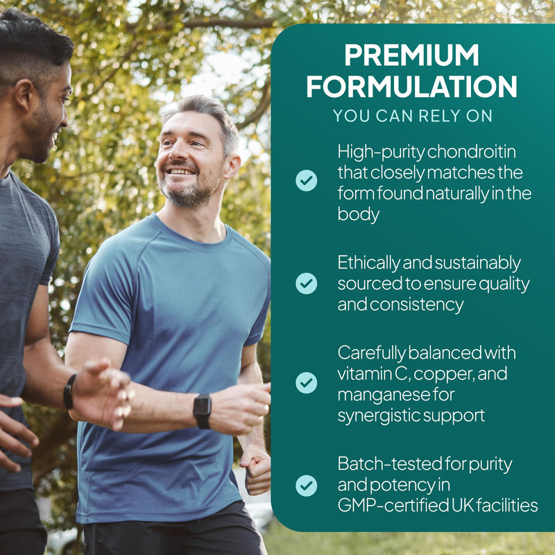 Chondroitin Complex with Vitamin C, Copper & Manganese | Advanced Bones, Joint & Immune Support | 60 Capsules | UK-Made & GMP Certified