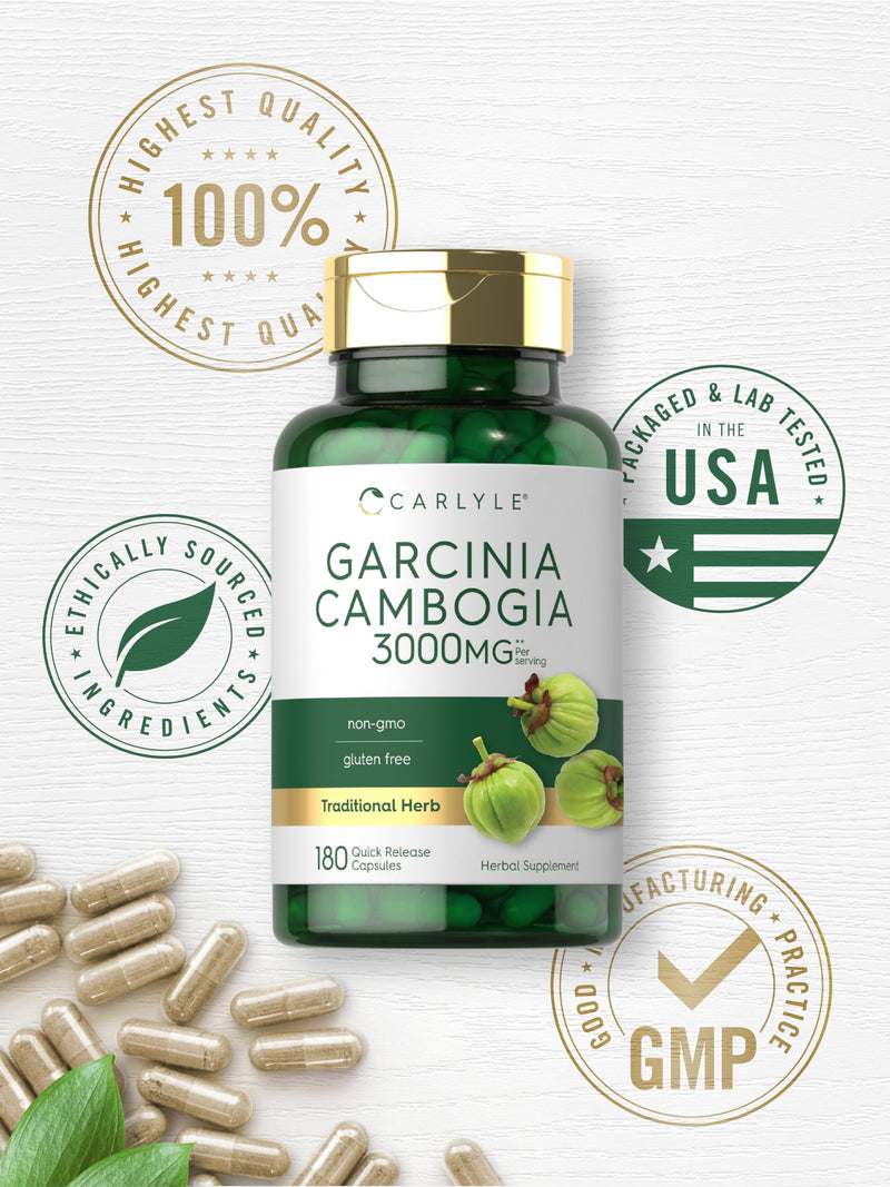[Australia] - Carlyle Garcinia Cambogia 3000mg | 180 Capsules | Non-GMO, Gluten Free Supplement Extract 