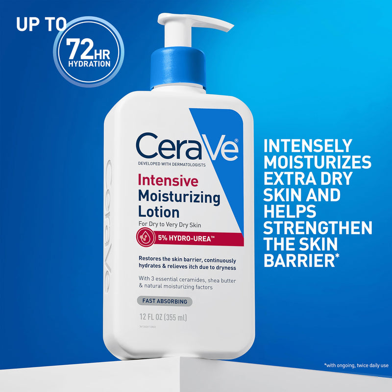 CeraVe Intensive Moisturizing Lotion, Shea Butter Body Lotion, 16oz | Skin Care, Relieves Signs Of Dry Skin with Hydro-Urea & Shea Butter In A Non-Greasy Formula For Rough, Tight and Itchy Skin 16 Fl Oz (Pack of 1)