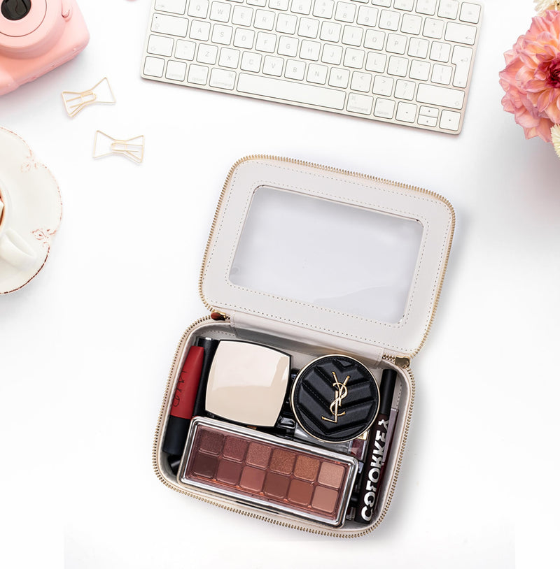 Aveniee Clear Makeup Bag Case Travel Toiletry Bag with Zipper, Small Cosmetic Bag Mini travel essentials for Purse, Mini & Medium Size