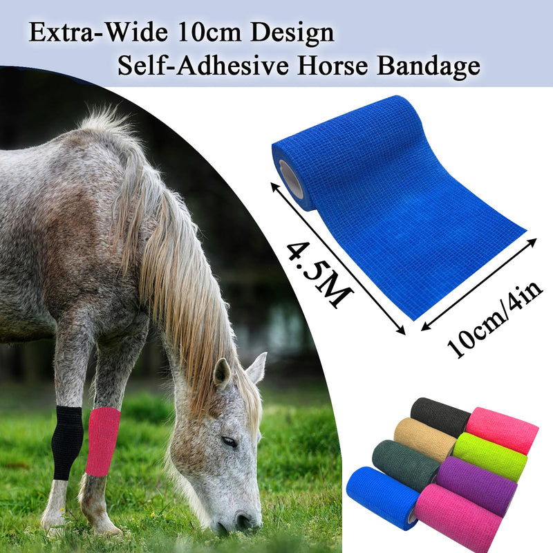 20 Rolls Self Adhesive Bandage 4 inch Self Adherent Cohesive Bandages, 10cm x 4.5m Elastic Breathable Bandage Wrap for Wriste, Sports and Stretch Athletic,Pet Vet Wrap for Horse,Dog,Cat Mixed-20 Rolls