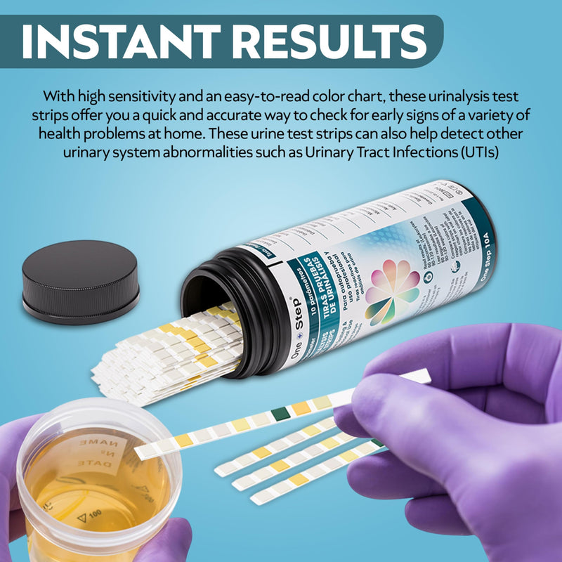 [Australia] - 10A Urine Test Strips, 100 Strip Tub, 10 in 1 Parameters, Testing Strips for use by Men & Women, UTI Infection, Urinalysis pH, Nitrite, Leukocytes and More, Easy Read Results 
