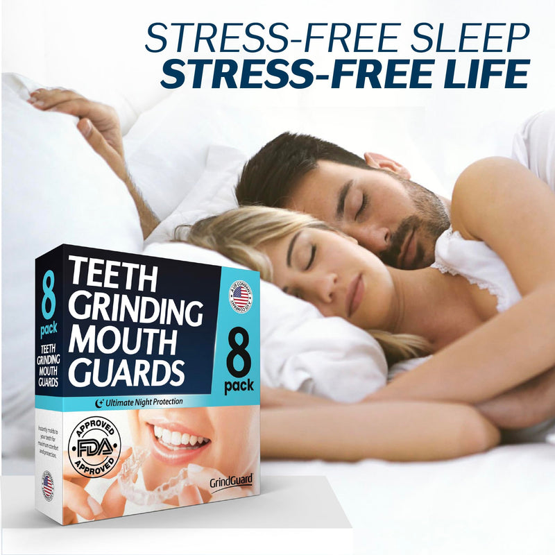 [Australia] - Mouth Guard for Teeth Grinding 8 Pack - Dentist Approved Gum Shield Retainers for Adults - Mouth Guard for Bruxism, Clenching & TMJ Relief Teth Grinding Guard 