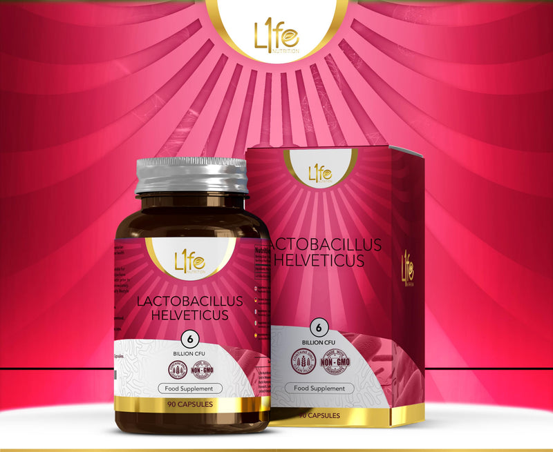LN Lactobacillus Helveticus | High Strength 90 Probiotics Supplements - 6 Billion CFU per Capsule | L-Helveticus Capsules | Non-GMO, Gluten & Allergen Free | Made in the UK