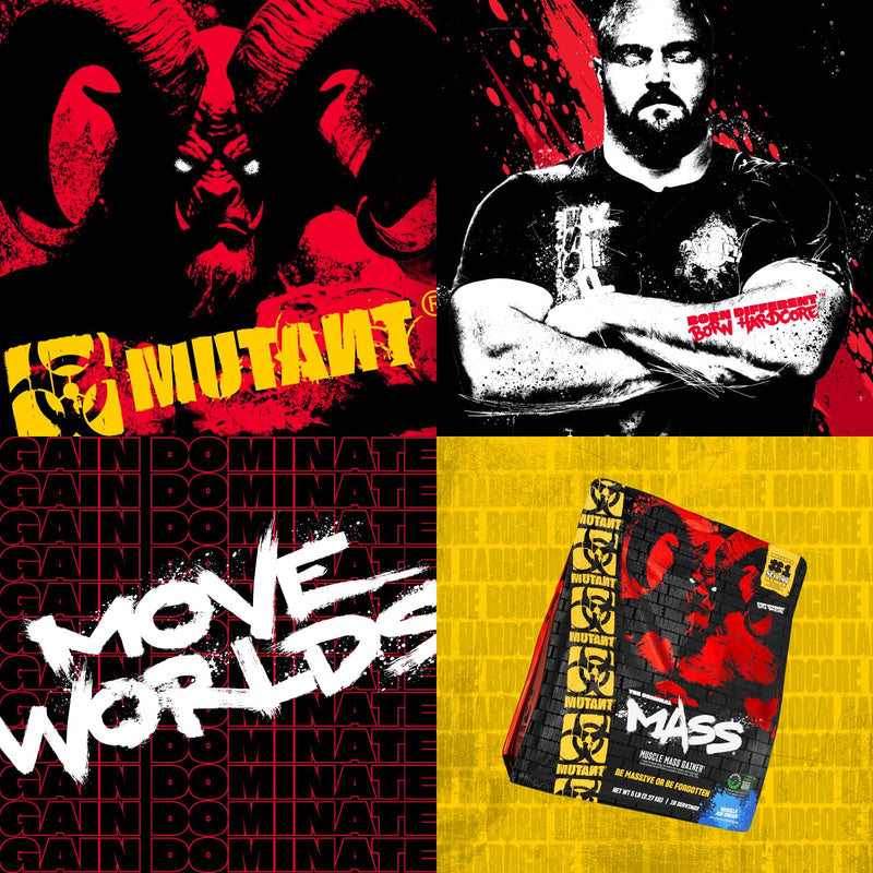 MUTANT Mass | Muscle Mass Gainer | 1100 Calories, 56g Protein, Whole Food Carbs, BCAAs, and Glutamine | Ultimate Hardcore Weight Gainer Shake | (2270g) | (Strawberry Banana)