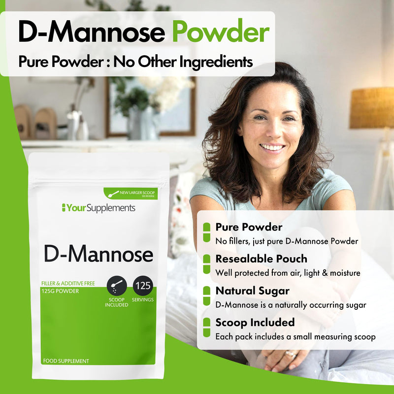 Your Supplements - D Mannose Pure Powder 200g | Natural & Non GMO | Vegetarian & Vegan Friendly | Scoop Included 200 g (Pack of 1)