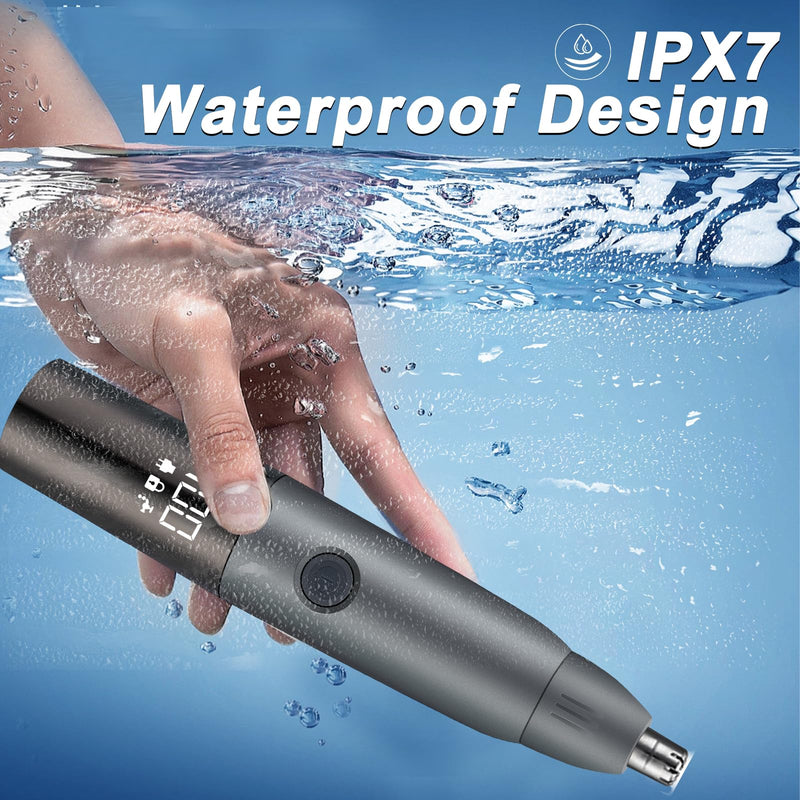 [Australia] - Nose Hair Trimmer for Men and Women, 2024, Painless USB Rechargeable Eyebrow, Facial and Nose Hair Trimmer with LED Display for Easy Cleaning 