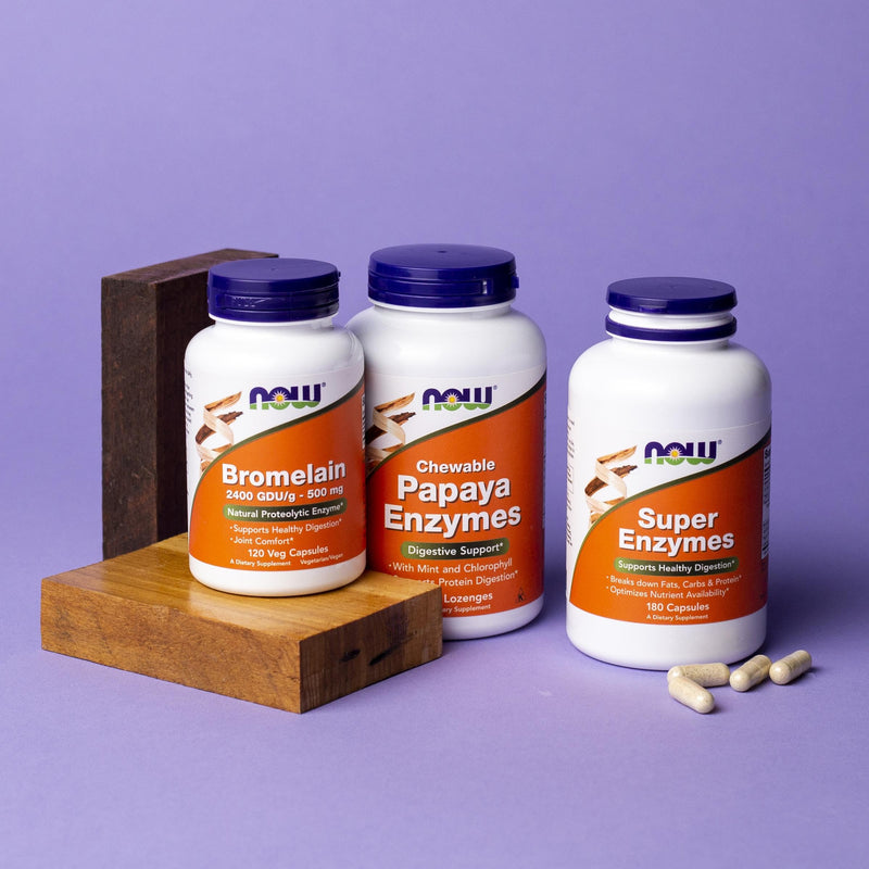 NOW Foods Supplements, Super Enzymes, Formulated with Bromelain, Ox Bile, Pancreatin and Papain,180 Capsules 180 Count (Pack of 1)