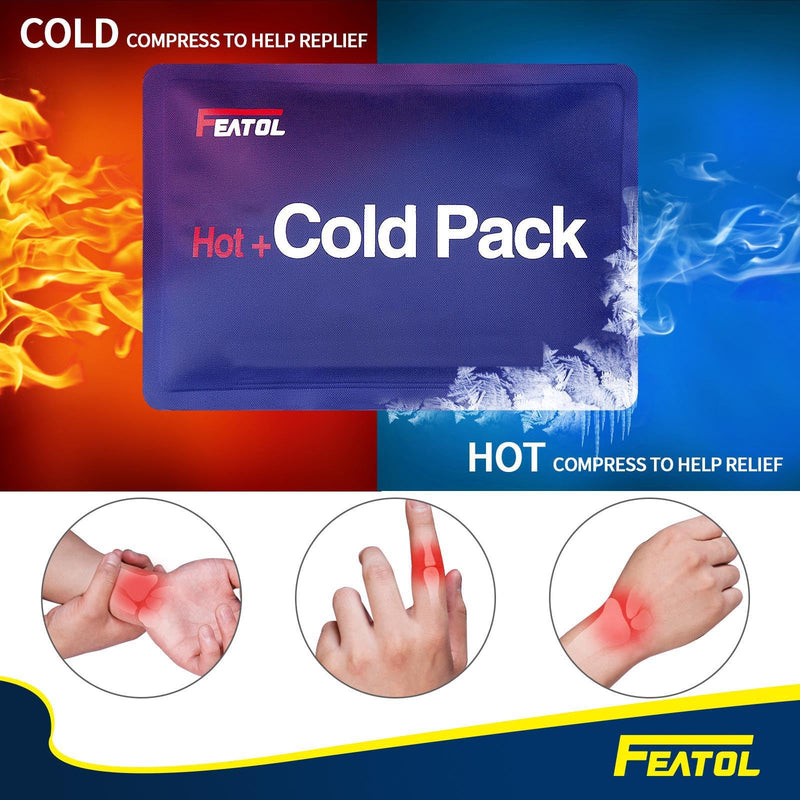 [Australia] - FEATOL Wrist Brace Carpal Tunnel, Night Support Brace with Wrist Splint, Adjustable Straps, Hot/Ice Pack for Women and Men, Left Hand, Medium/Large, Tendinitis, Arthritis, Pain Relief Medium/Large (Pack of 1) Left Hand-Gel Pack-Black 