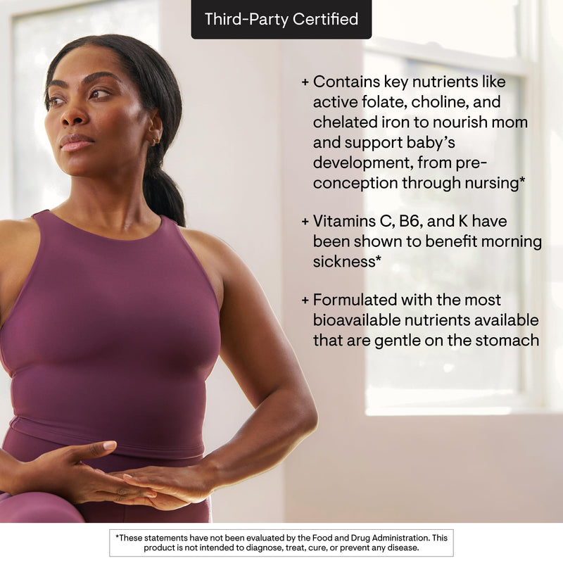 THORNE Basic Prenatal, Includes Active Folate, Choline & Iron, 90 Capsules