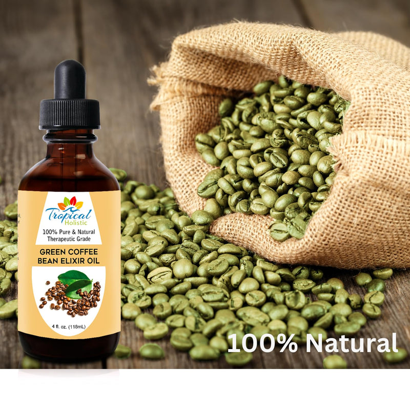 [Australia] - Green Coffee Bean Elixir Oil, 4 oz - 100% Pure Unrefined Coffee Massage Oil, Ideal for Hair and Skin 