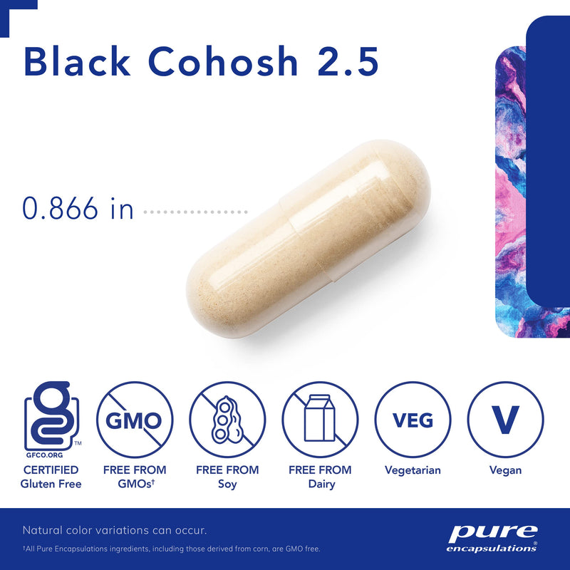 [Australia] - Pure Encapsulations Black Cohosh 2.5 | Hypoallergenic Supplement to Offer Support During Menopause* | 120 Capsules 120 Count (Pack of 1) 