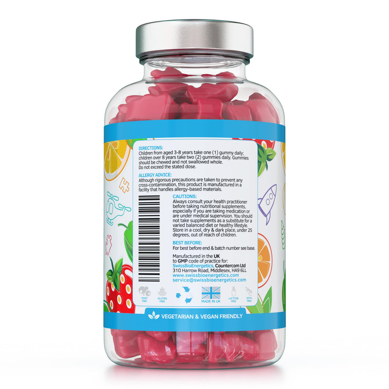 Kids/Childrens Vitamins - 150 Multivitamin & Minerals Gummies - Natural Berry Flavour Packed with Essential Nutrients - Vegan & Free of Artificial Sweeteners – 5 Months Supply – UK Made 150 Gummies