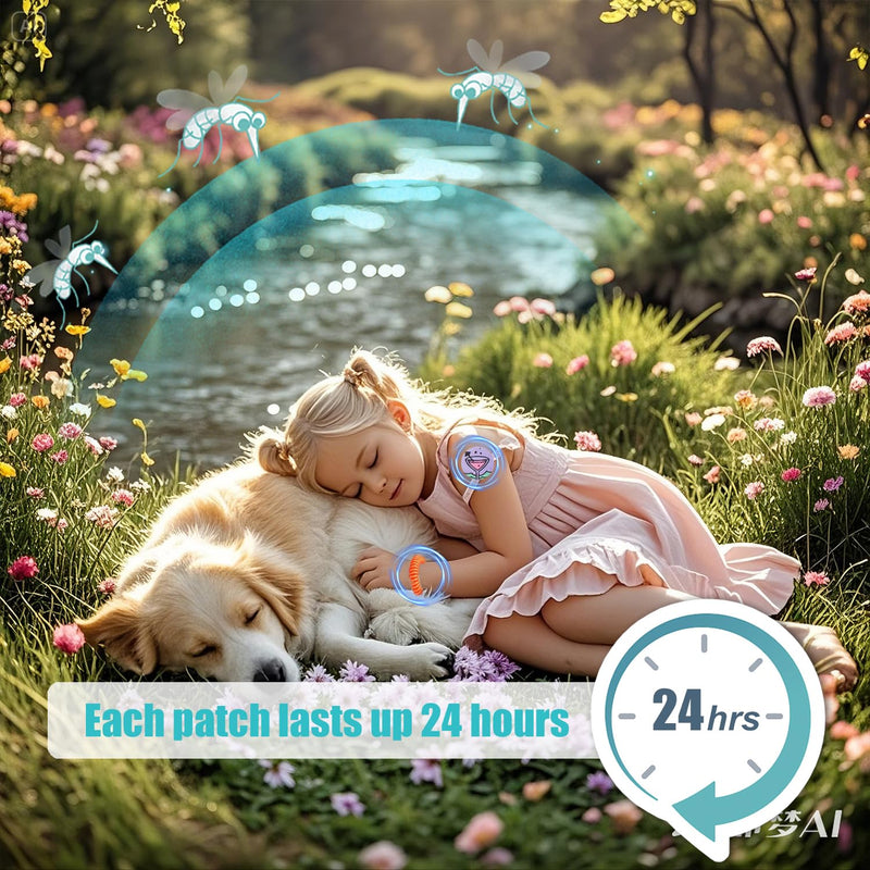 [Australia] - 360Pcs Mosquito Patches Stickers,Natural Plant Based Individually Wrapped Mosquito Stickers with 6 Pack Mosquito Repellent Bracelets for Kids Adult Outdoor Hiking, Camping, Travel 