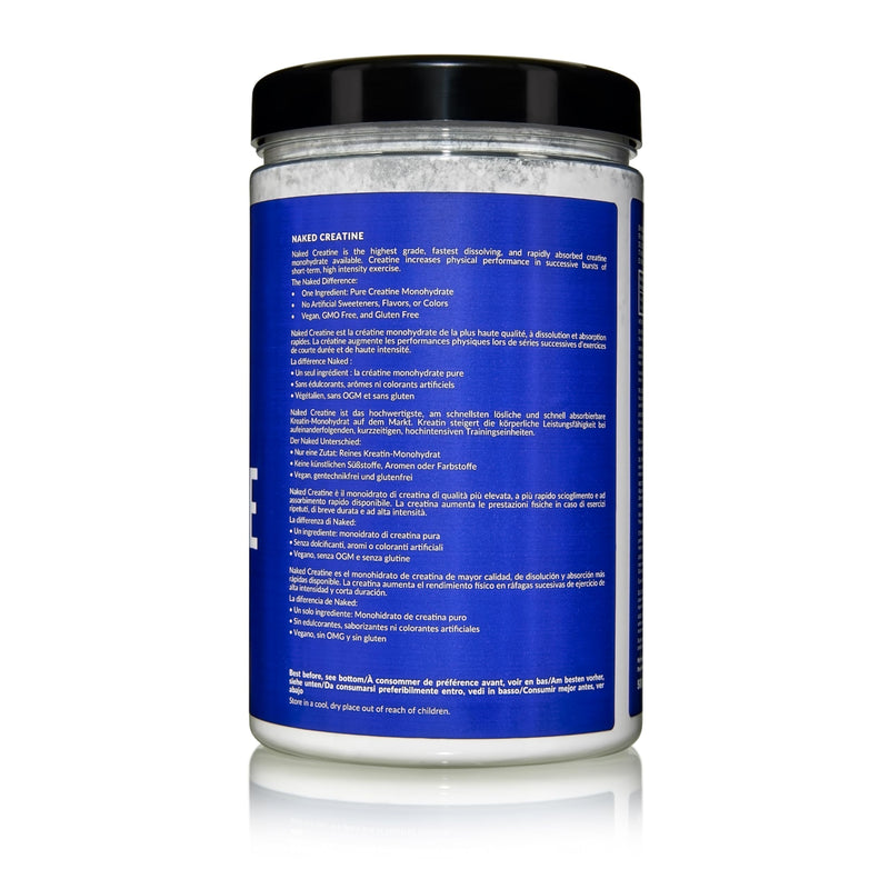 NAKED Pure Micronized Creatine Monohydrate Powder - Unflavored, 500g - Vegan, No GMOs, Gluten, Soy, Additives - Promotes Muscle Growth & Strength - 147 Servings 500g (Pack of 1)