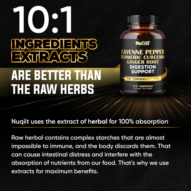 [Australia] - Extract 10:1 Cayenne Pepper Supplement with Turmeric Curcumin Root, Ginger Root, Ceylon Cinnamon Bark & More - Immune System, Joint Health & Digestive Health Support - 210 Capsules 