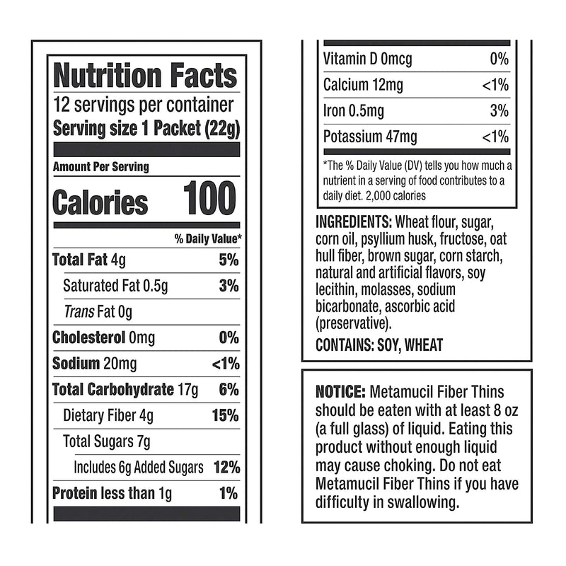 Metamucil MultiGrain Fiber Wafers, Apple Crisp, 12 Single Serve Packets, 2 Wafers Each