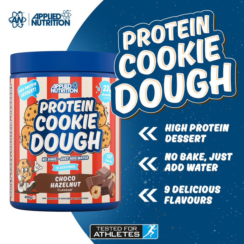 Applied Nutrition Protein Cookie Dough 400g – High Protein Snack, Over 22g of Protein Per Serving, Ready-to-Eat– Low Calorie, Healthy Treat (400g – 10 Servings) (Choco Hazelnut) Choco Hazelnut 10 Serving (Pack of 1)
